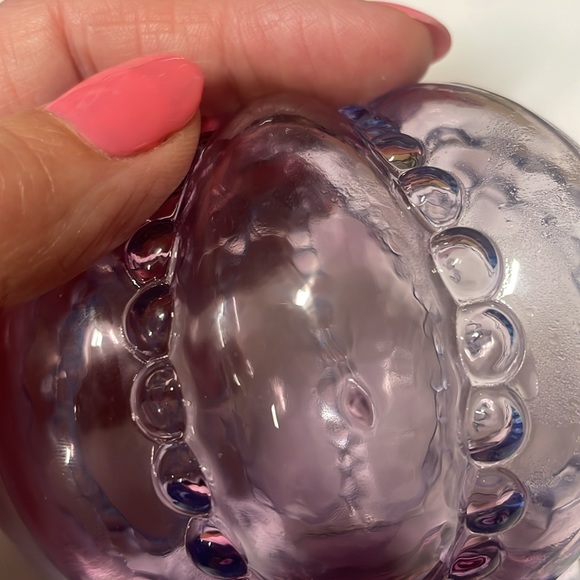 Fenton Mulberry Beaded Melon Vase Blue/Purple Ombre - Picture 7 of 8